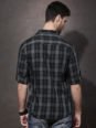 Men Black & Grey Checked Casual Shirt