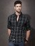 Men Black & Grey Checked Casual Shirt