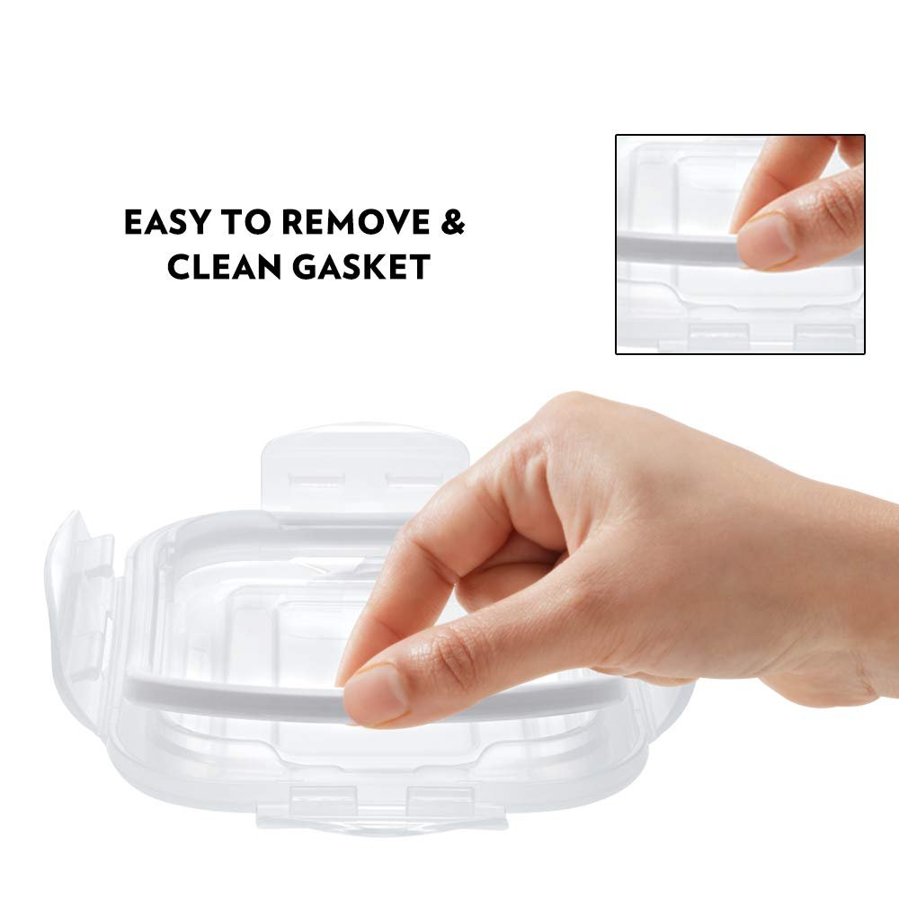 Borosil Glass Lunch Box Set of 3, 320 ml,Microwave Safe Office Tiffin (12 x 12 x 6.5 cms)