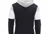 LEWEL Men’s Full Sleeve Hooded T-Shirt (Black, White, Grey)