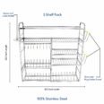 OSE 5 Shelf Wall Mount Kitchen Dish Rack | Plate Cutlery Stand | Kitchen Utensil Rack | Kitchen Organizer | Stainless Steel