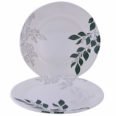 Golden Fish Unbreakable Round Leaves Print Full Dinner Plates (Set of 6 Plates)