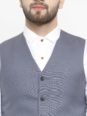 Grey Solid Single-Breasted Formal Suit