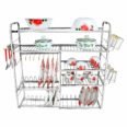 OSE 5 Shelf Wall Mount Kitchen Dish Rack | Plate Cutlery Stand | Kitchen Utensil Rack | Kitchen Organizer | Stainless Steel