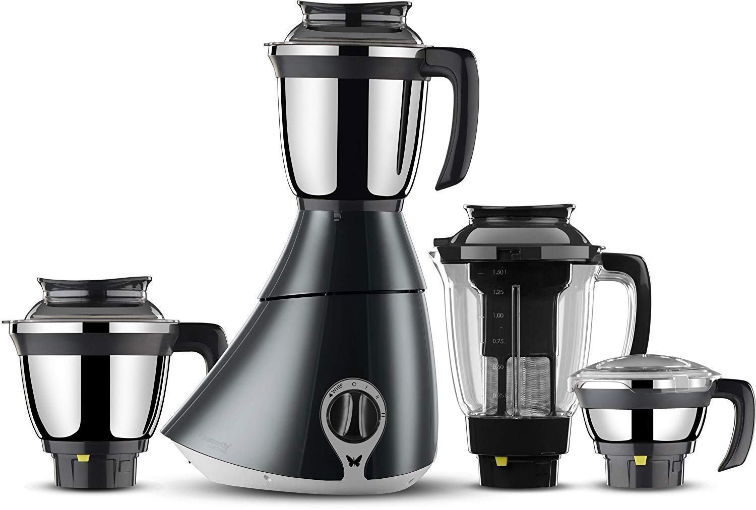 Butterfly Rapid 4 Jar 750 watts 750 W Juicer Mixer Grinder (Black, 4 Jars)