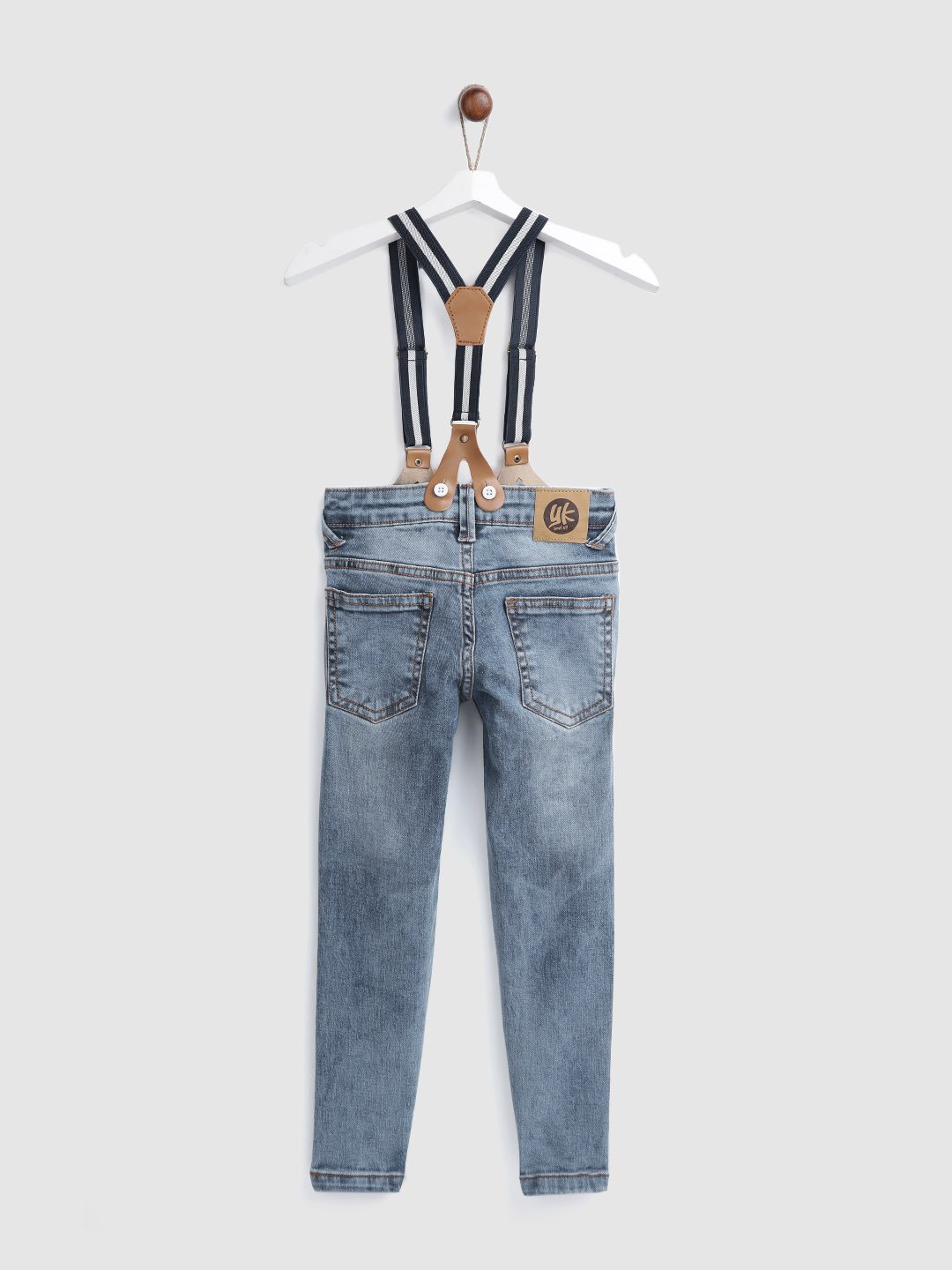 Boys Blue Regular Fit Mid-Rise Mildly Distressed Stretchable Jeans