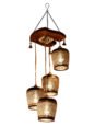 Brown & Maroon Self Design Hanging Ceiling Lamp