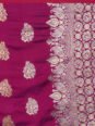 Magenta Silk Blend Woven Design Banarasi Saree