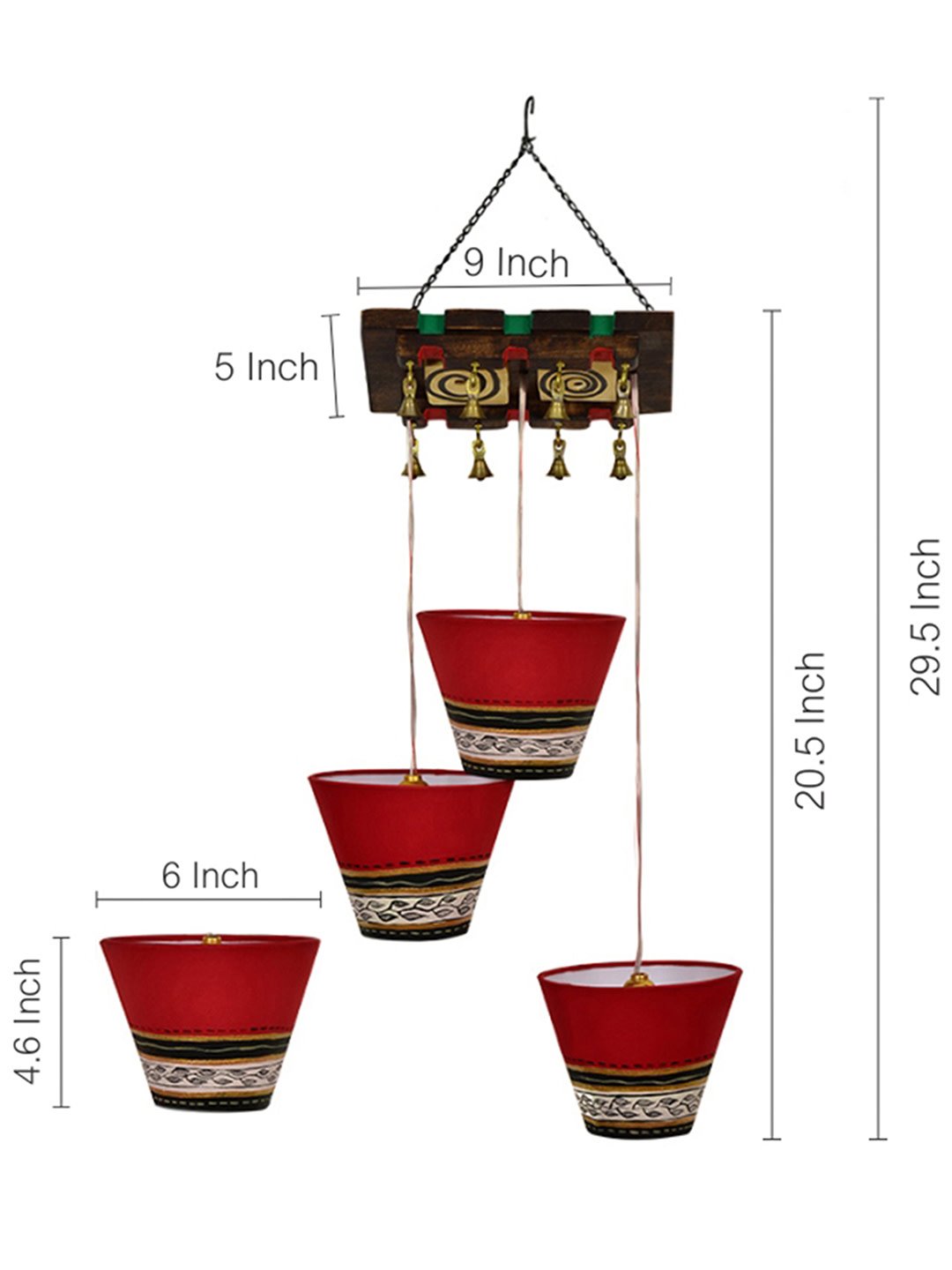 Brown & Maroon Self Design Hanging Ceiling Lamp