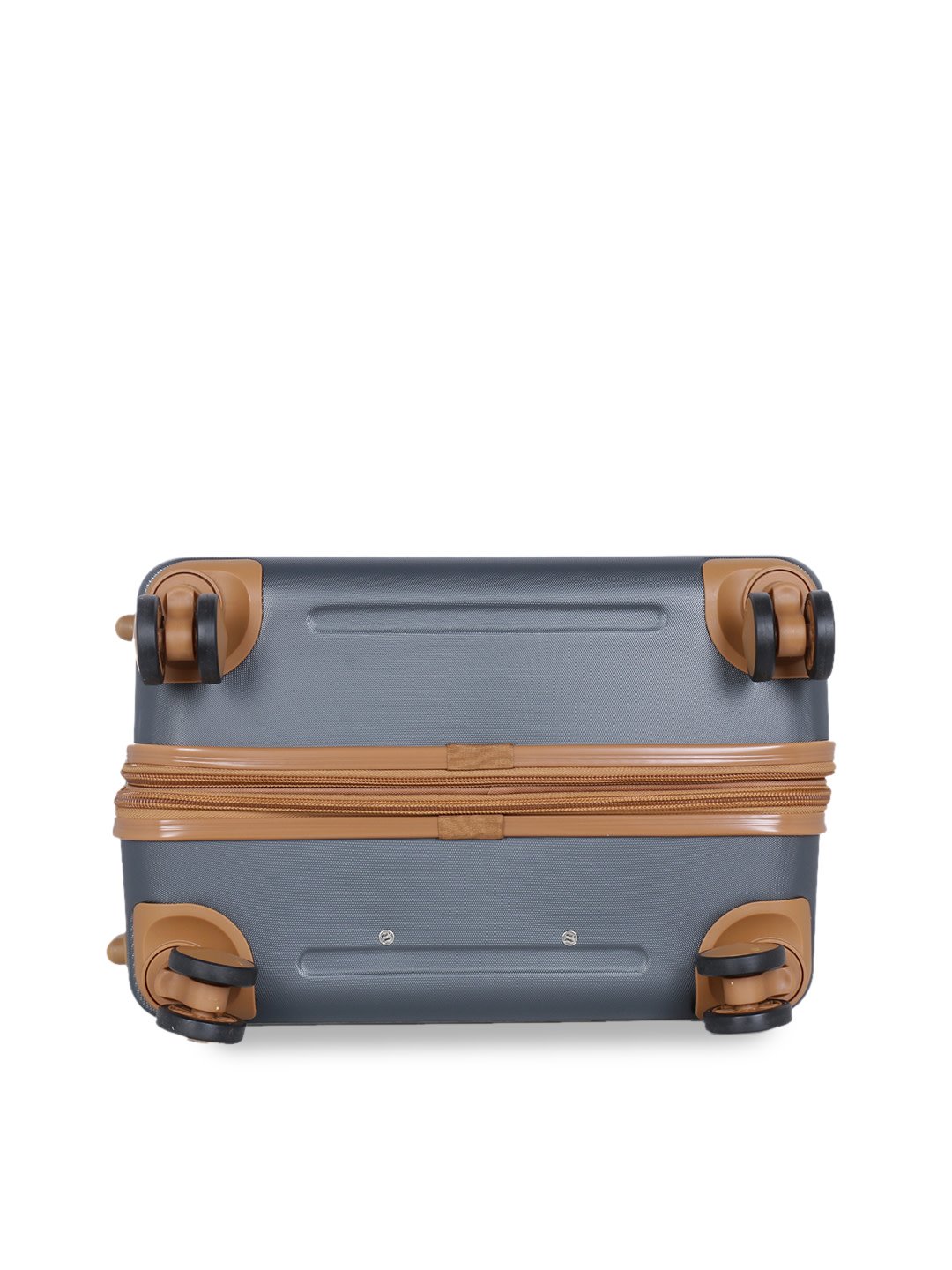 Unisex Grey Textured Hard-Sided 360-Degree Rotation Medium Trolley Bag