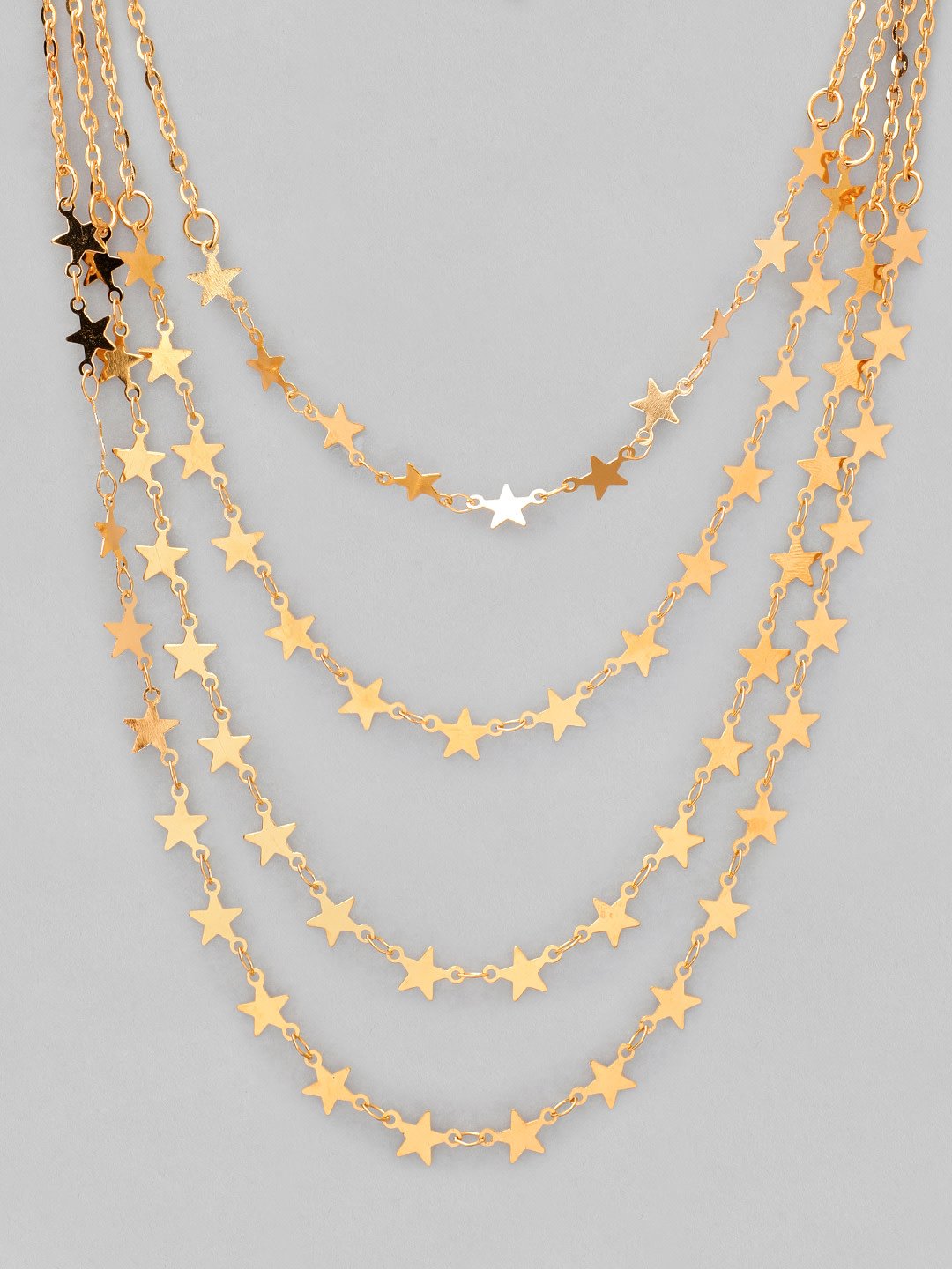 Gold-Plated Alloy Layered Necklace