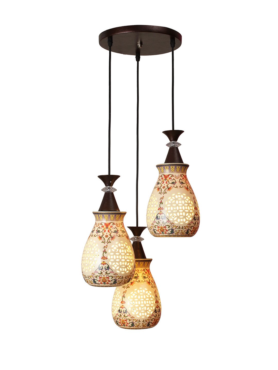 White Printed Pendant Ceiling Lamp