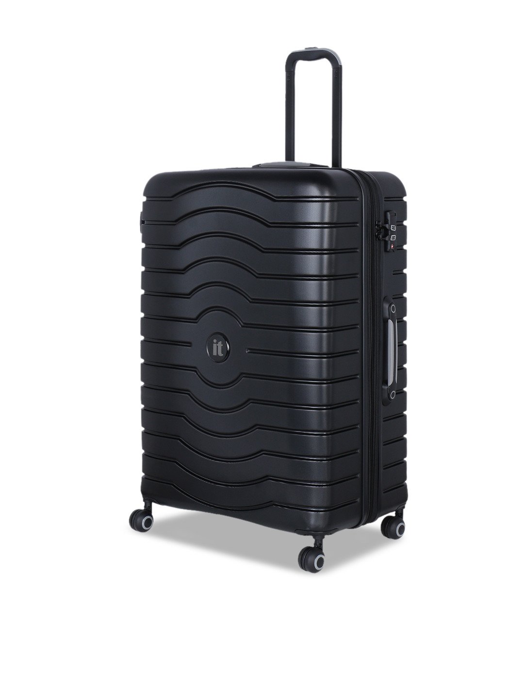 Set Of 2 Black 360 Degree Rotation Hard-Sided Intervolve Trolley Suitcases