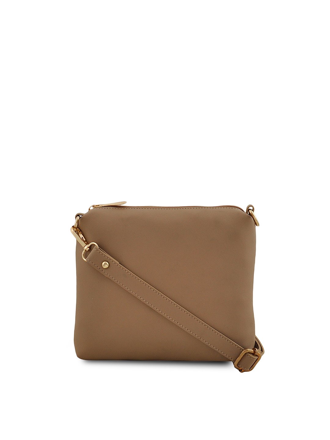 Beige Solid Handheld Bag