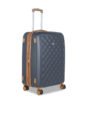 Unisex Grey Textured Hard-Sided 360-Degree Rotation Medium Trolley Bag