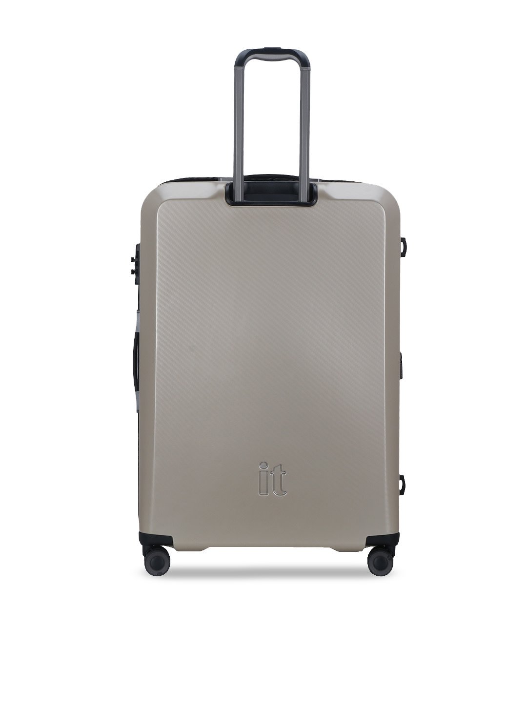 Unisex Set of 3 Grey Textured Hard-Sided Expandable Confide Trolley Suitcases