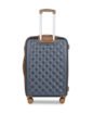 Unisex Grey Textured Hard-Sided 360-Degree Rotation Medium Trolley Bag